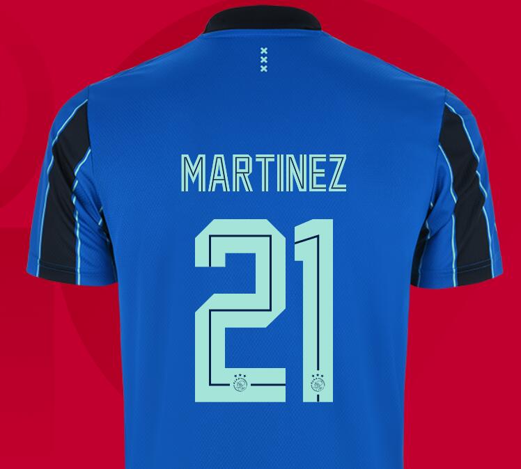 2021/22 Ajax Away Kit Soccer Jersey with Martinez 21 printing